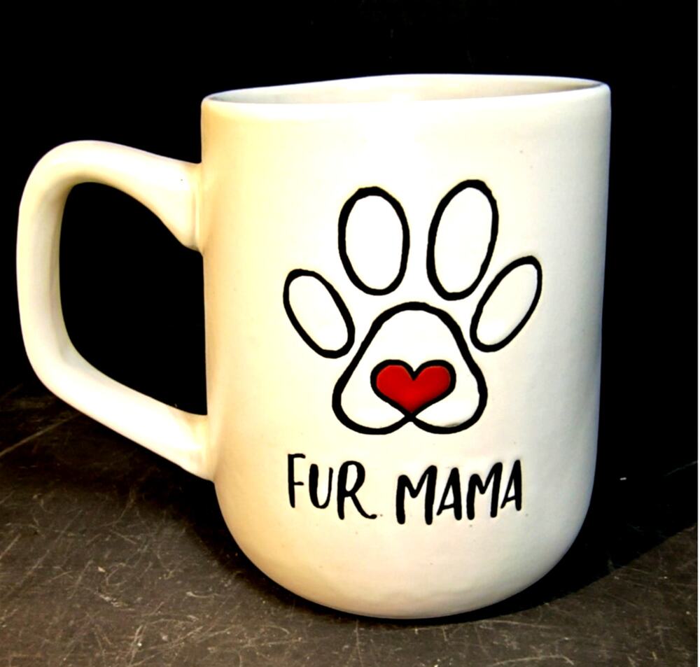 1619.  Fur Mama Ceramic Mug Paw Prints